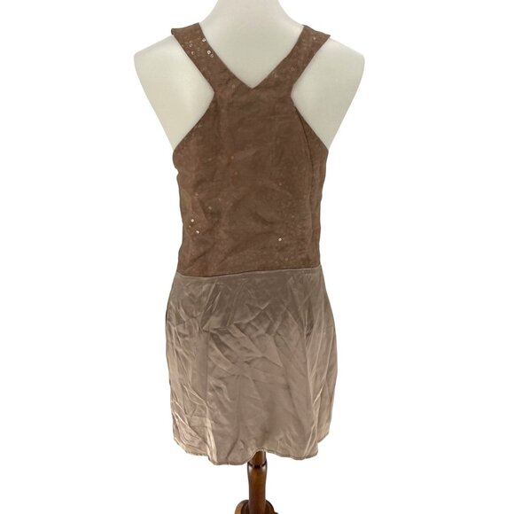 Sheri Bodell Womens M Brown Silk Bow Sequin Halter Dress, M - Picture 2 of 11